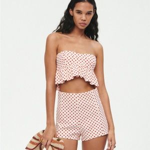 Zara Red Polka Dot High Waist Shorts